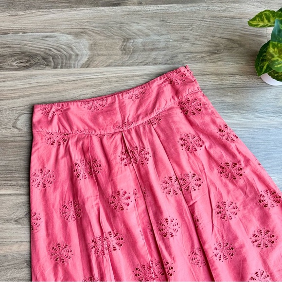 Banana Republic Coral Eyelet A-Line Skirt Size 8 - Picture 2 of 13